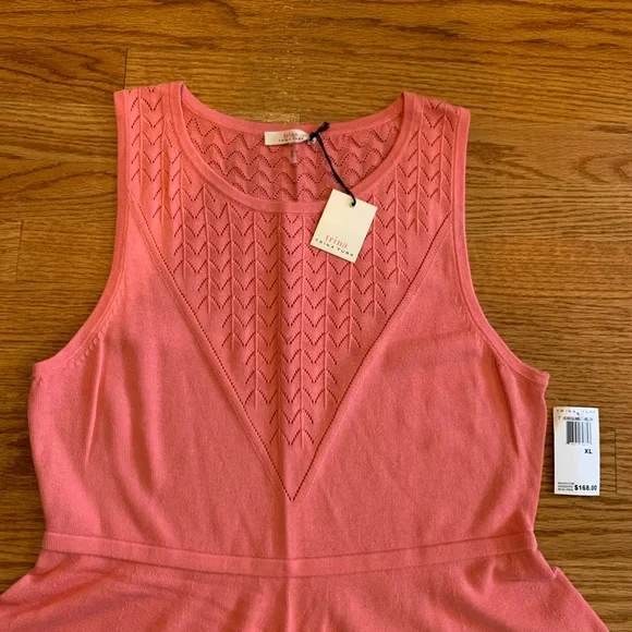 Trina Turk Roxanna Pointelle Knit Fit Flare Dress - Picture 2 of 9